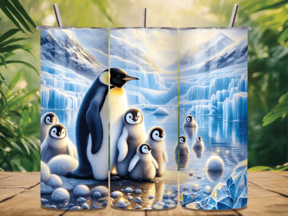 Download Cute Penguin Family Arctic Tumbler Wrap - Penguin Collection