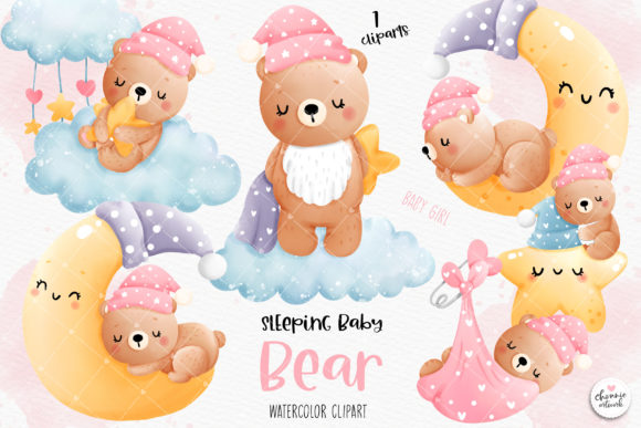 Download Sleeping Baby Bear Clipart, Baby Girl - Baby bear clipart Collection