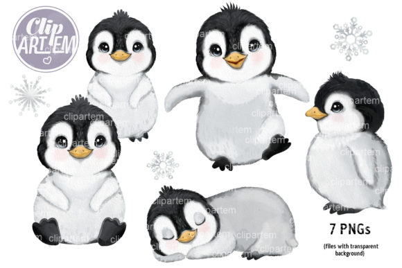 Download Super Cute Penguin 7 PNG Images Set - Penguin Collection