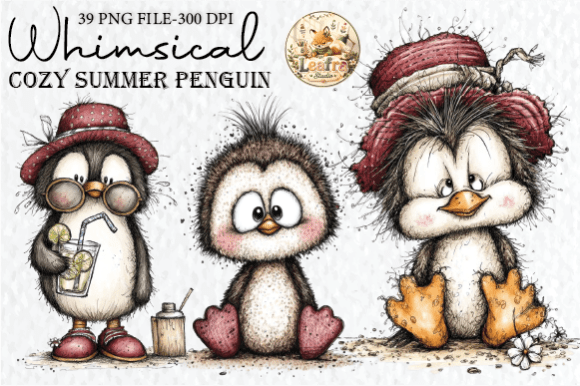 Download Whimsical Summer Penguin Clipart - Premium Bundle