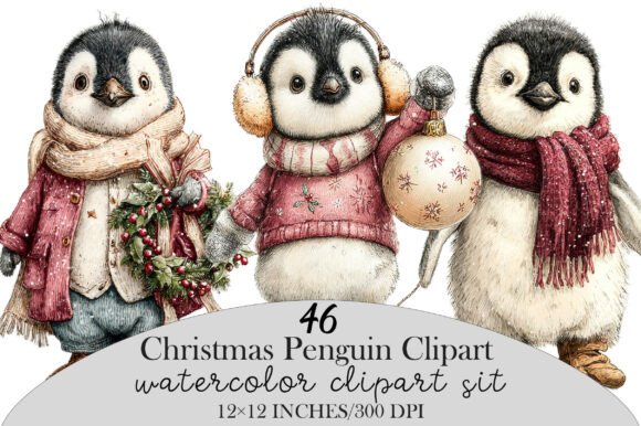 Download Christmas Penguin Clipart Bundle - Premium Resources