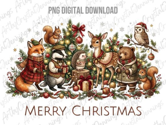 Download Christmas Forest Animals Clipart PNG - Forest animals Collection