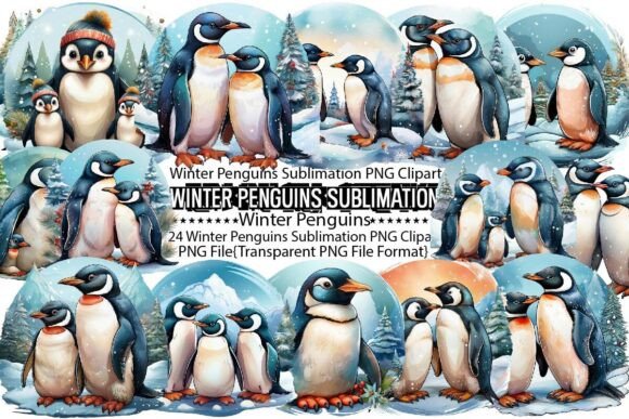 Download Winter Penguins Sublimation Bundle - Penguin Collection