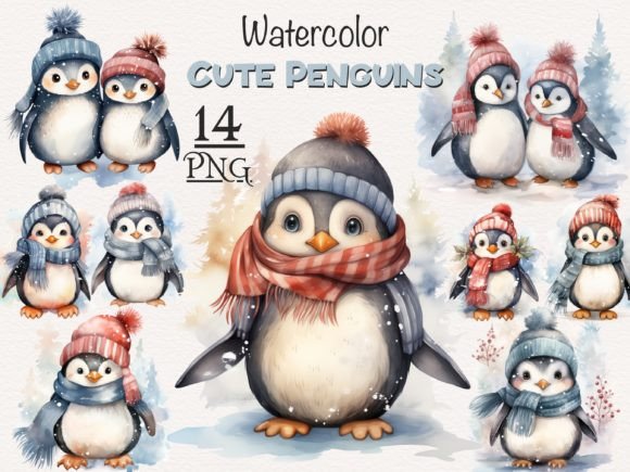 Download Cute Penguin Winter PNG Bundle - Premium Resources