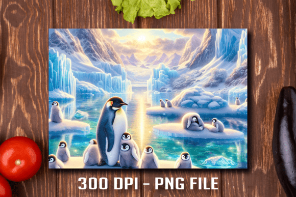 Download Arctic Penguin Family Ice Cutting Board - Penguin Collection