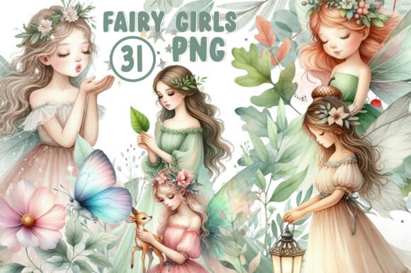 Download Fairy Girls Forest Animals Clipart - Forest animals Collection
