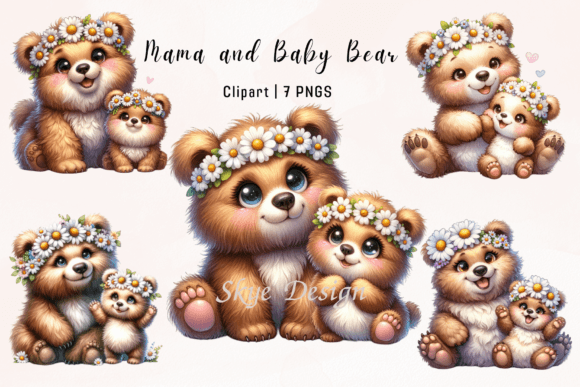Download Watercolor Mama and Baby Bear Clipart - Baby bear clipart Collection