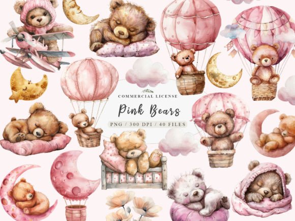 Download Pink Teddy Bear Bundle,Baby Bear Clipart - Baby bear clipart Collection