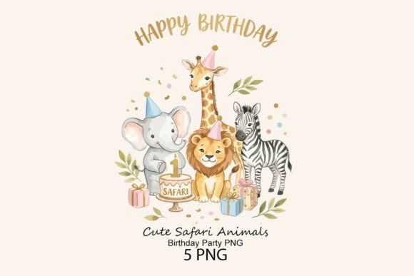Download Cute Safari Animals Birthday Party PNG - Cute safari animals Collection