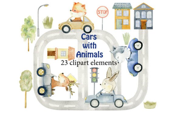 Download Cute Forest Animals in the Cars. - Forest animals Collection
