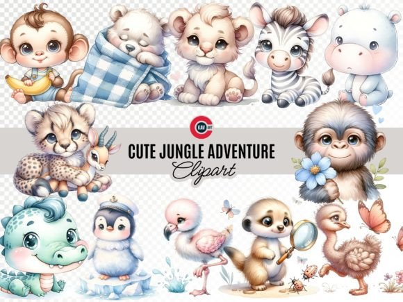 Download Cute Safari Animals Clipart Bundle - Cute safari animals Collection